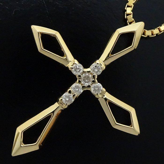 ダイヤモンド クロス ネックレス ダイヤモンド0.12ct K18YG イエローゴールド/75730【中古】_4