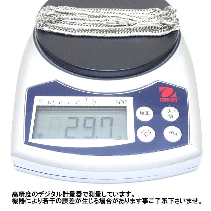 喜平ネックレス Pt850プラチナ 6面 トリプル 60.5cm 29.7g/76013【中古 