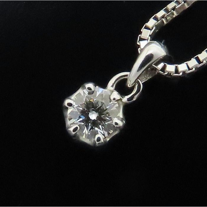 ダイヤモンド ネックレス 一粒ダイヤモンド0.10ct ベネチアンチェーン 