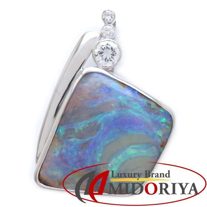 ペンダントトップ ボルダーオパール ダイヤモンド0.484ct Pt900 