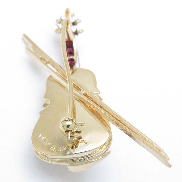 ブローチ バイオリンモチーフ ルビー0 93ct ダイヤモンド0 58ct K18yg イエローゴールド 楽器モチーフ 中古 Midoriya 通販 Yahoo ショッピング