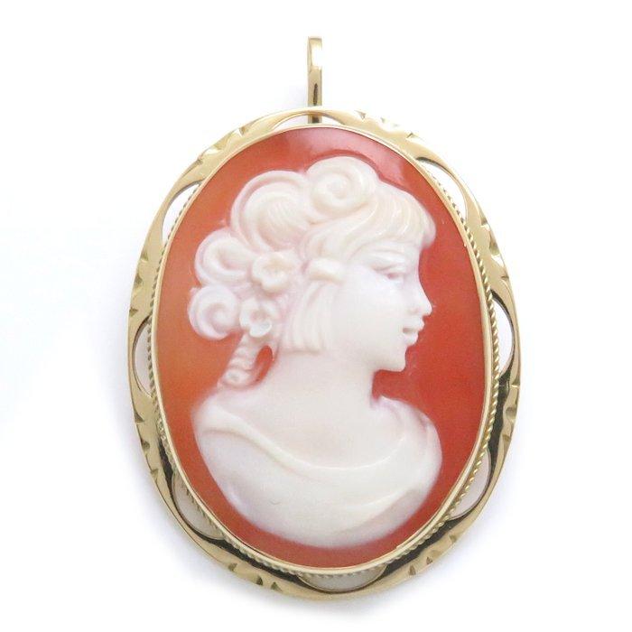 カメオ ブローチ ペンダントトップ 2WAY 兼用 女性モチーフ