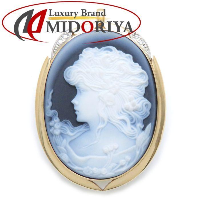 カメオ 18K ペンダントトップ K18 シェルカメオ ペンダントトップ 13mm×18mm 18金イエロー