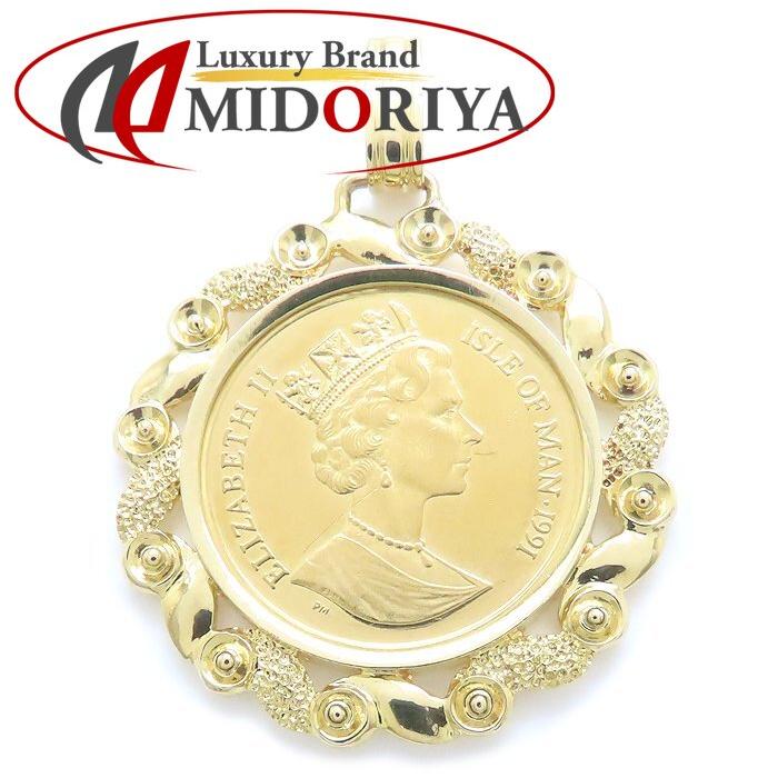 K24 ペンダントトップ コイン 1/5 マン島キャット エリザベス