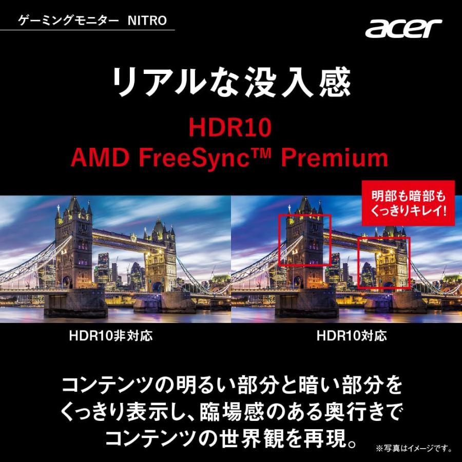 日本エイサー Acer Nitro ゲーミングモニター 27インチ IPS 非光沢  XV271UM3bmiiprxの画像