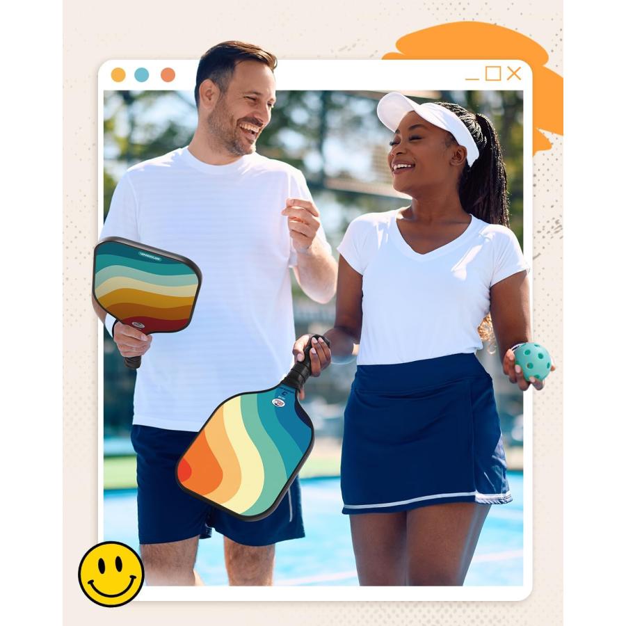 ピックルボール パドルT700 2本 ボール4個 キャリーバッグ付き ピックルボール パドル USAPA承認 VINSGUIR ラケット4本 ボール4個