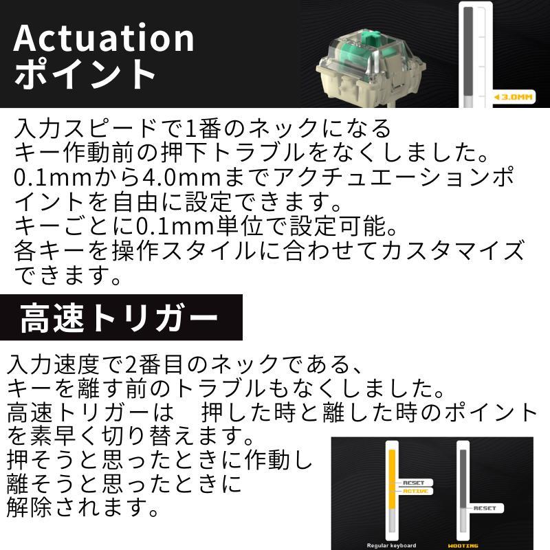 Wooting 60HE+ ノートパソコン ゲーミング キーボード ARM ANSI-US PBT Lekker Linear 60% 60キー US配列 ラビットトリガー 60HE 輸入品｜phatee｜05