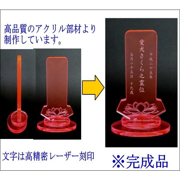 4100Pペットの名前が入るペットミニアクリル位牌 蓮の花ピンク ペット仏壇 用コンパクトサイズ  DOG CATメモリアルプレート |  | 01