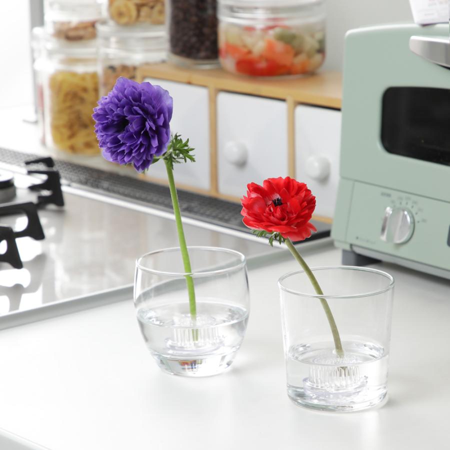 いけばな ガラスベースセット ストレート オーバル 生け花 剣山 ソーダ