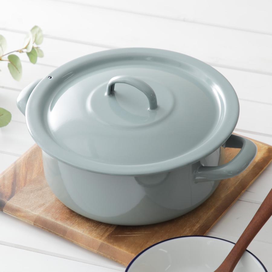 ミュンダー POT WITH LID 20cm エナメル ホーロー 両手鍋 : フライパン