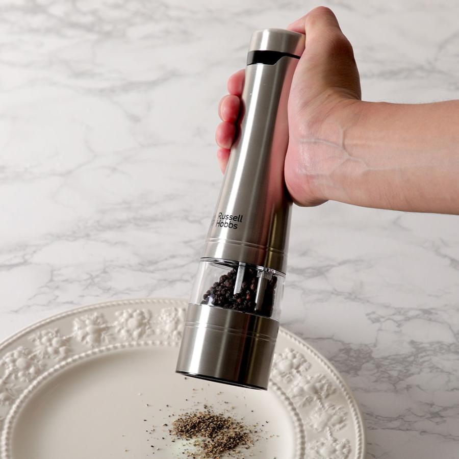 RUSSELL HOBBS 【レビュー特典あり】ラッセルホブス 電動ミル ソルト&ペッパーセット 正規品 7923JP ステンレス ウッドスタンド付き ラッピング無料 : フライパン専門店 鐵兎堂 TETTODO - 通販 - Yahoo!ショッピング RUSSELL HOBBS 【レビュー特典あり】ラッセルホブス 電動ミル ソルト&ペッパーセット 正規品 7923JP ステンレス ウッドスタンド付き ラッピング無料 : フライパン専門店 鐵兎堂 TETTODO - 通販 - Yahoo!ショッピング