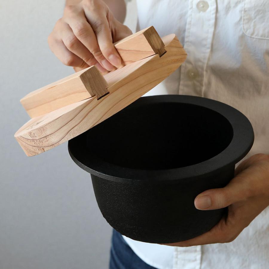 南部鉄 1CHI TETSUGAMA 鉄釜 IH対応 鉄鍋 南部鉄器 池永鉄工 焼杉の