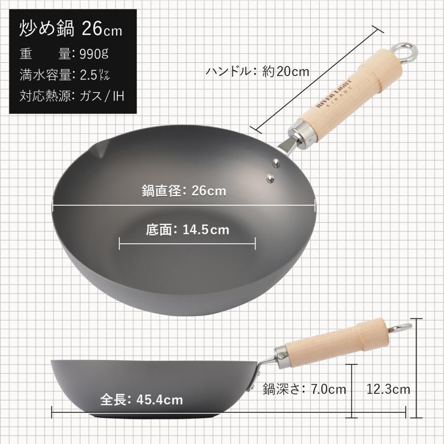 RIVER LIGHT（リバーライト） 極JAPAN 炒め鍋 26cm 右口 鉄 フライパン