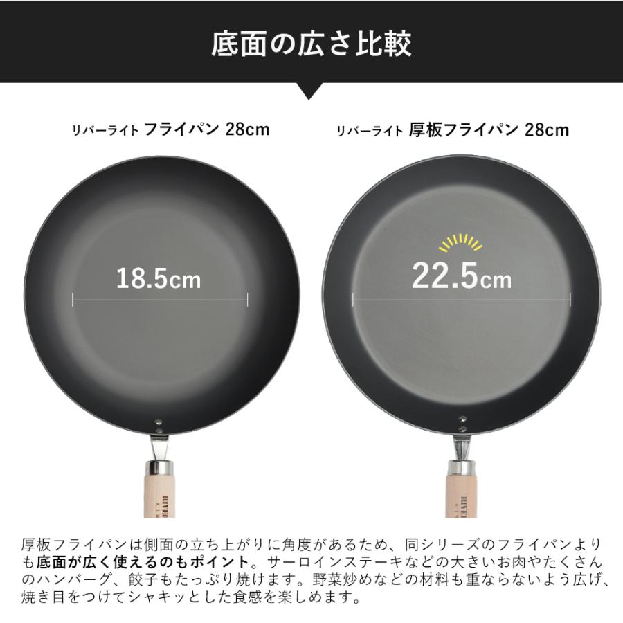 【品質保証書付き】極 両手厚板フライパン 28cm リバーライト 鉄 日本製 RIVER LIGHT（リバーライト） 鉄 フライパン ih 28cm 【オフィシャル