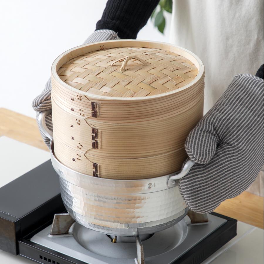 Food ホーム＆キッチン 照宝 せいろ 24cm 2段 蒸籠 身・蓋セット 杉