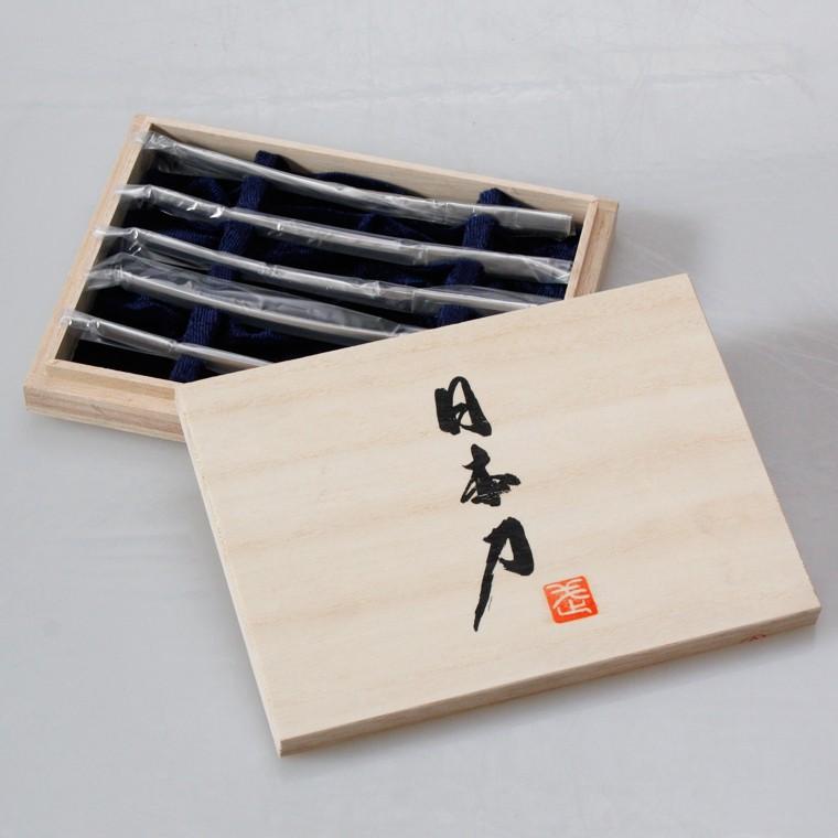 日本刀型 ようかん和菓子ナイフ 5本セット 桐箱付き