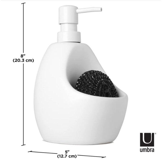 アンブラ Umbra ジョーイキッチンポンプ スクラビー付き スポンジホルダー マットレッド ディスペンサー キッチン 約590ml 詰め替え用 ソープポンプ umbra｜phezzan｜03