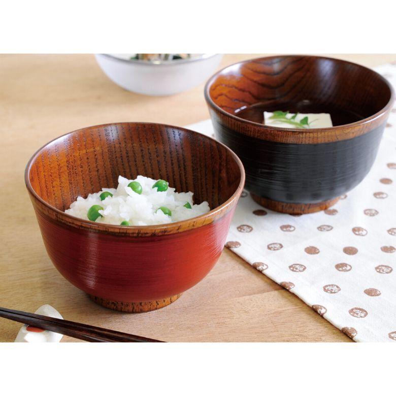 最新最全の 刷毛目 夫婦碗セット お椀 食洗機対応 茶碗 汁椀 天然木 Nanotec 根来 曙