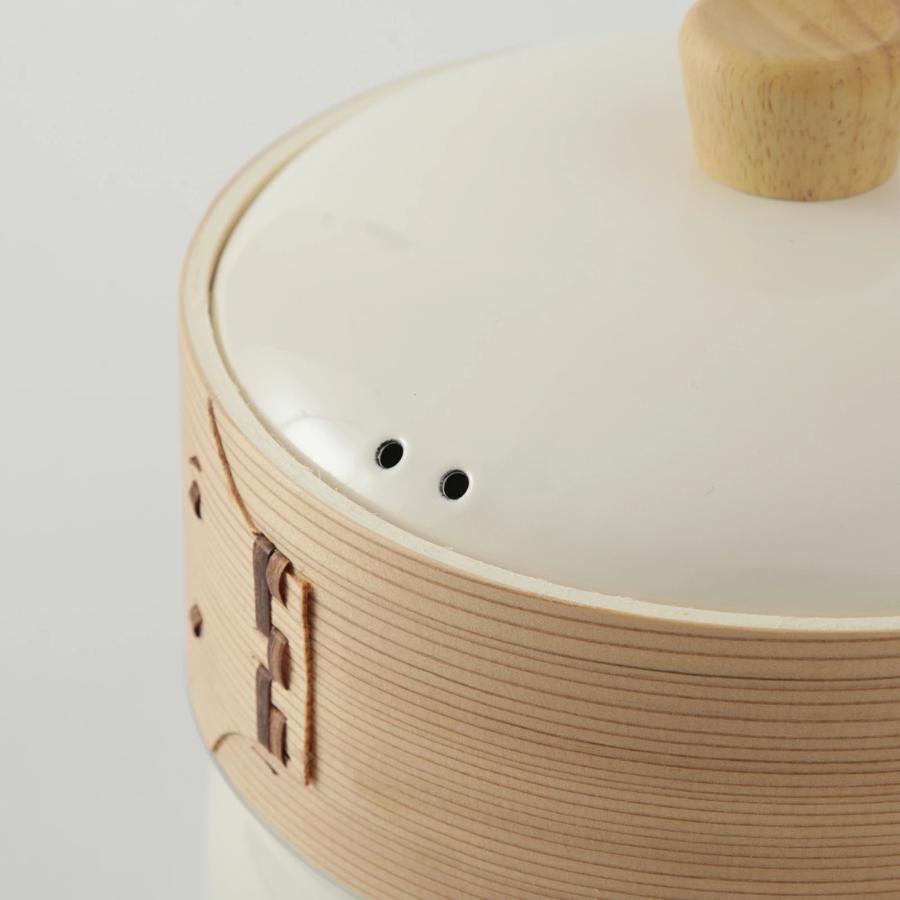 【レビュー特典＆おまけ付き】せいろ付きホーロー鍋 20cm 2段 シリコーンメッシュシート付 富士ホーロー 琺瑯  IＨ/ガス火対応_10