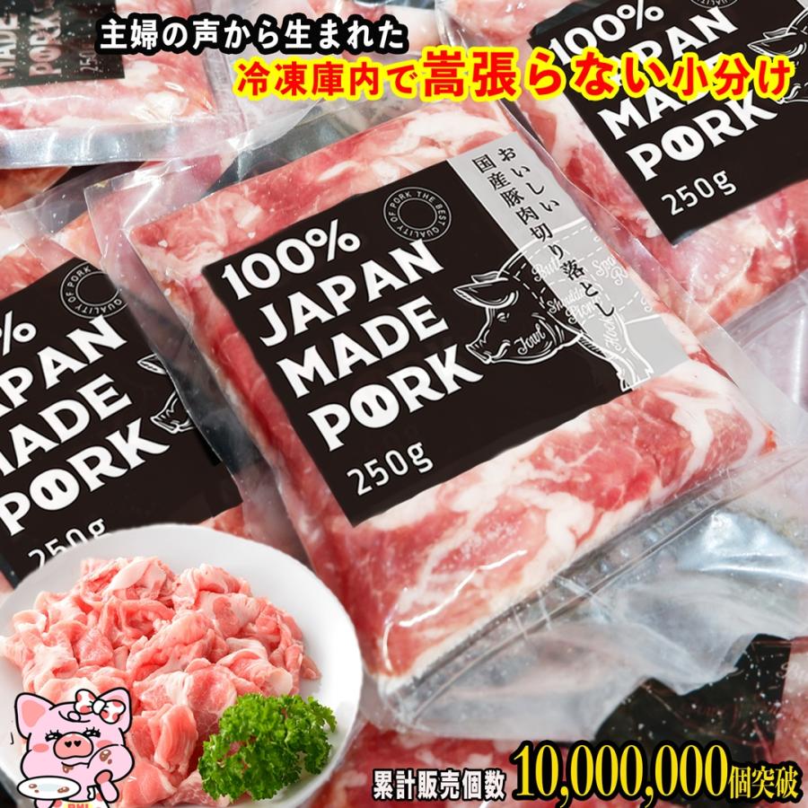 国産 豚肉 小分け パック ご自宅用 真空包装 冷凍 豚こま肉 長期保存