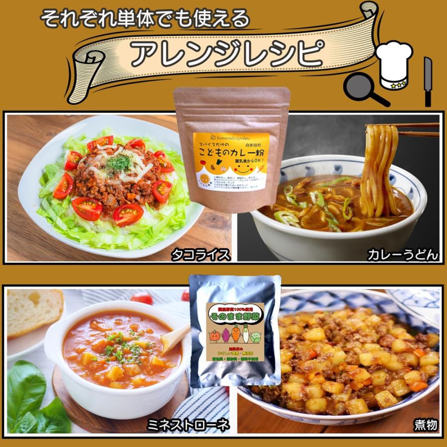 国産野菜のやさしいカレーキット ※着指定不可 こどもカレー粉 国産カット野菜セット 甘口 グルテンフリー 無添加 アレルギー28品目不使用 離乳食 ベビー 非常食 |  | 04