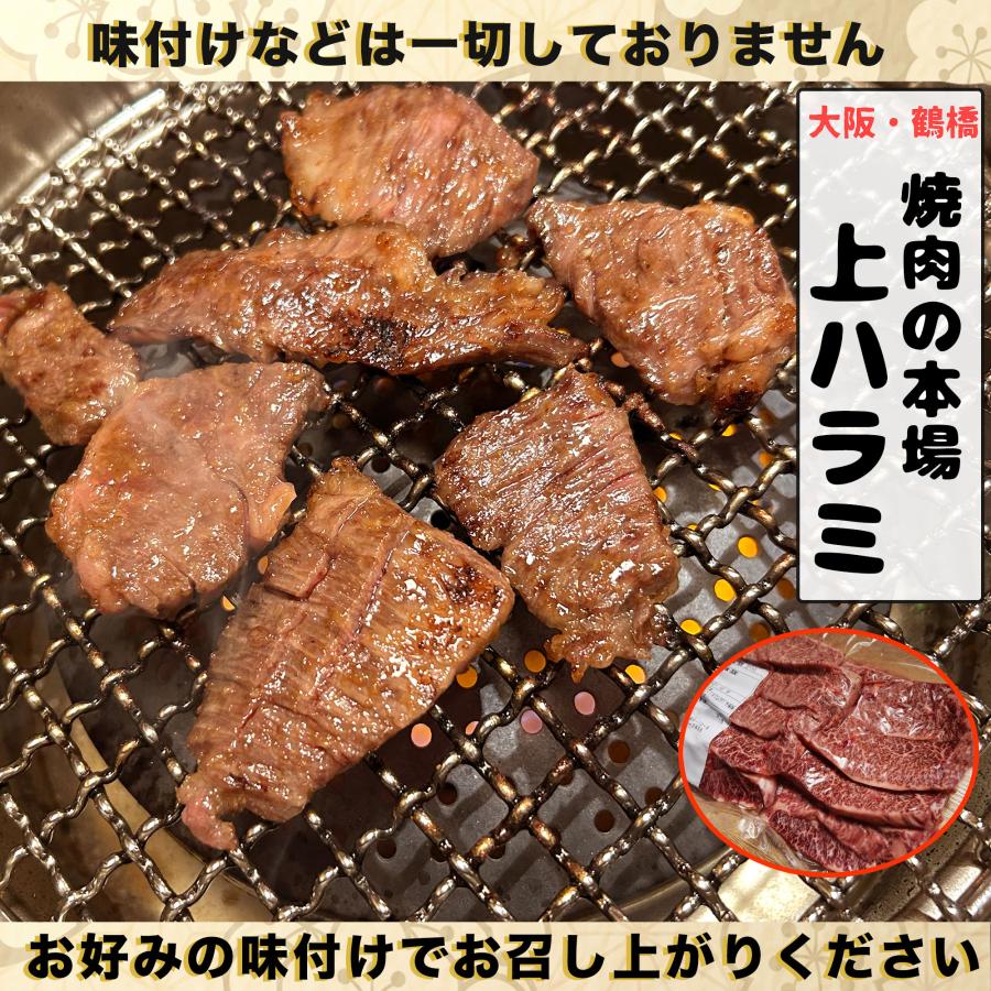 牛ハラミ 国産牛　400g ( 200g× 2パック) BBQ 肉 ハラミ ホルモン 牛肉 上ハラミ 真空パック 大阪鶴橋 国産 高級 ハラミ肉 上はらみ 焼肉 |  | 02
