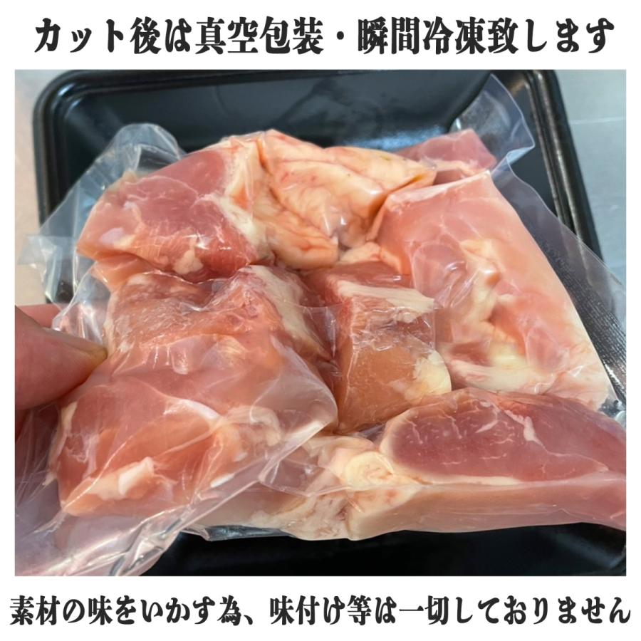 鶏肉 もも 鶏モモ 九州産 さつま純然鶏 １kg ( ２５０g ×4パック ) モモ 角切り 鶏もも肉 からあげ チキン 水炊き 肉 真空パック 鶏もも 焼き鳥｜phiphishop｜03