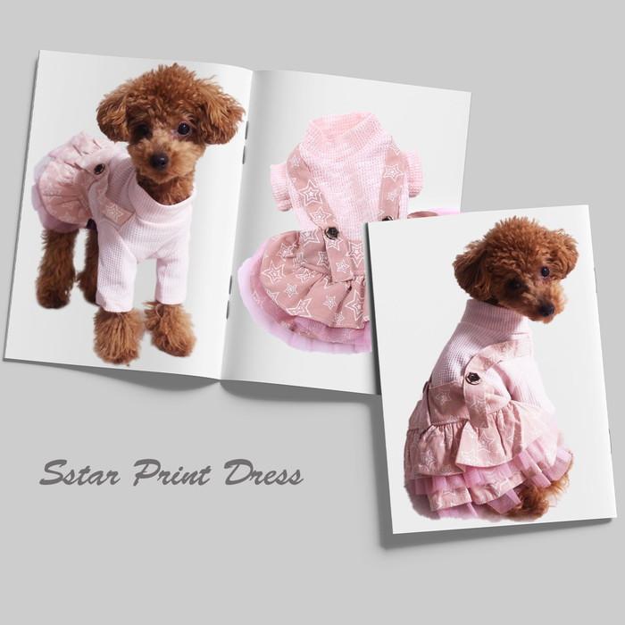 sorahinat　ハンドメイド犬服　ワンピース さくらカラーワンピース 犬服 猫服 ジャンパースカート ドッグウェア