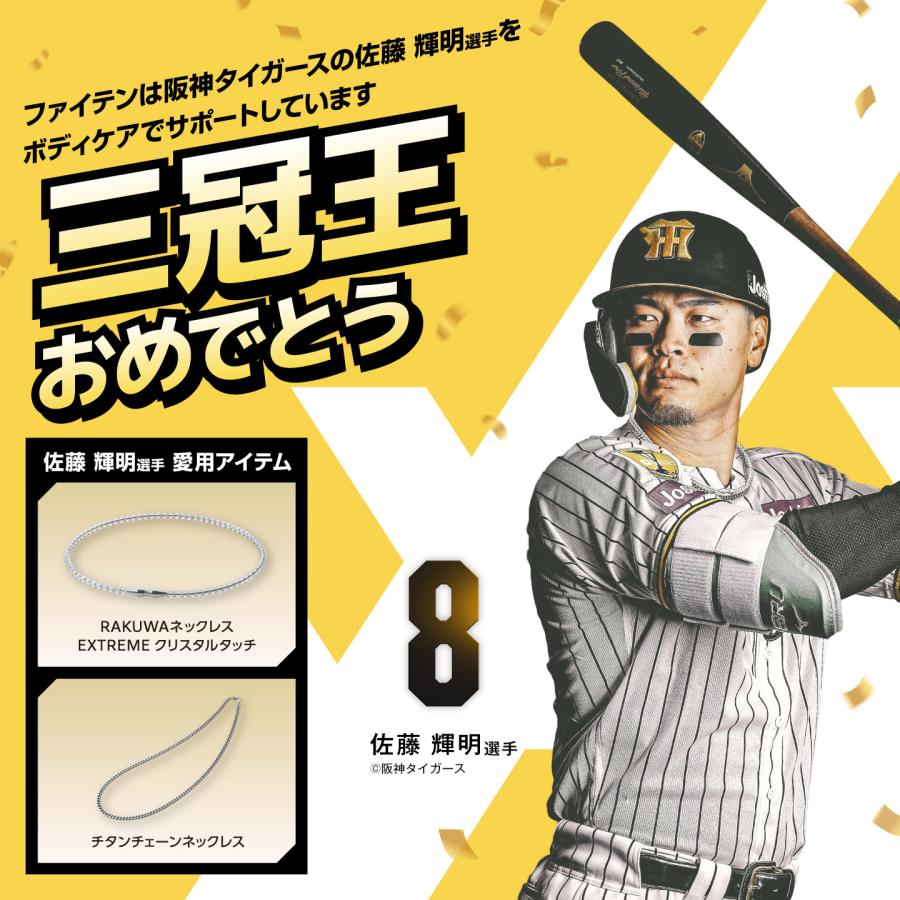 Phiten（ファイテン） チタンチェーンネックレス 60cm 阪神タイガース