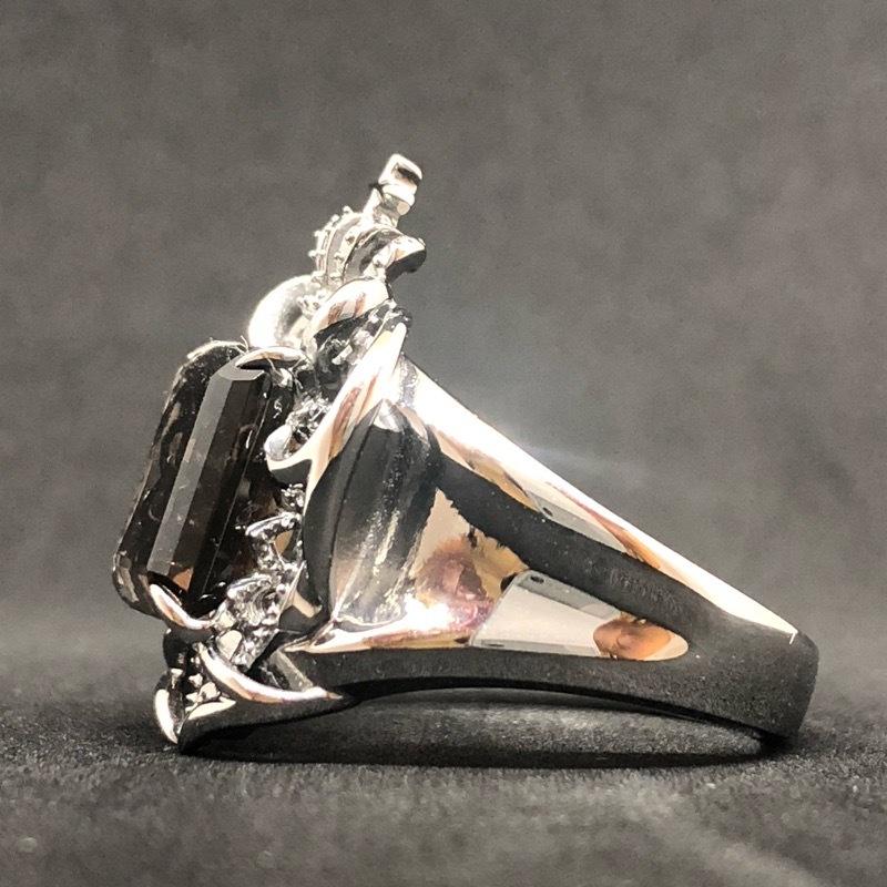 SV925 リング スモーキー クォーツ 煙 水晶 シルバー 銀 アクセサリー