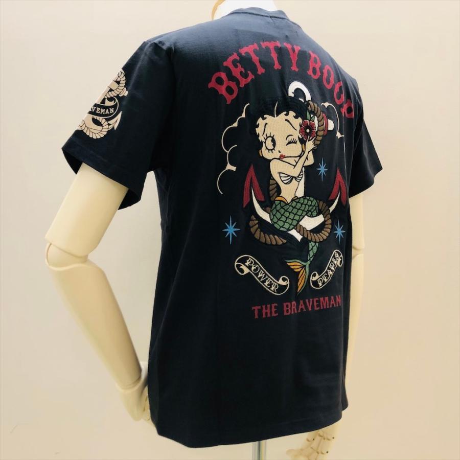 BETTY BOOP x THE BRAVEMAN　ベティちゃん　半袖 Tシャツ　墨黒　BBB-2417｜phnagamachi｜09