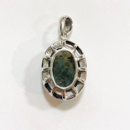 ラブラドライト ペンダントトップ シルバー925 天然石 : パープル