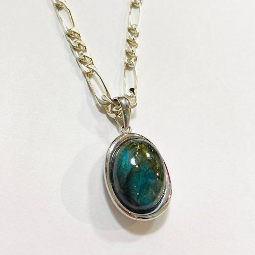 ラブラドライト ペンダントトップ シルバー925 天然石 : パープル