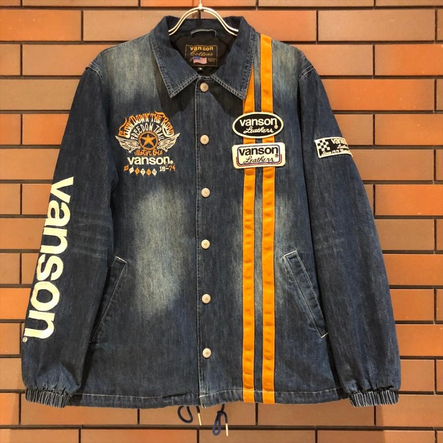VANSON VANSON デニム コーチ ジャケット バンソン ワッペン VANSON VANSON デニム コーチ ジャケット バンソン ワッペン