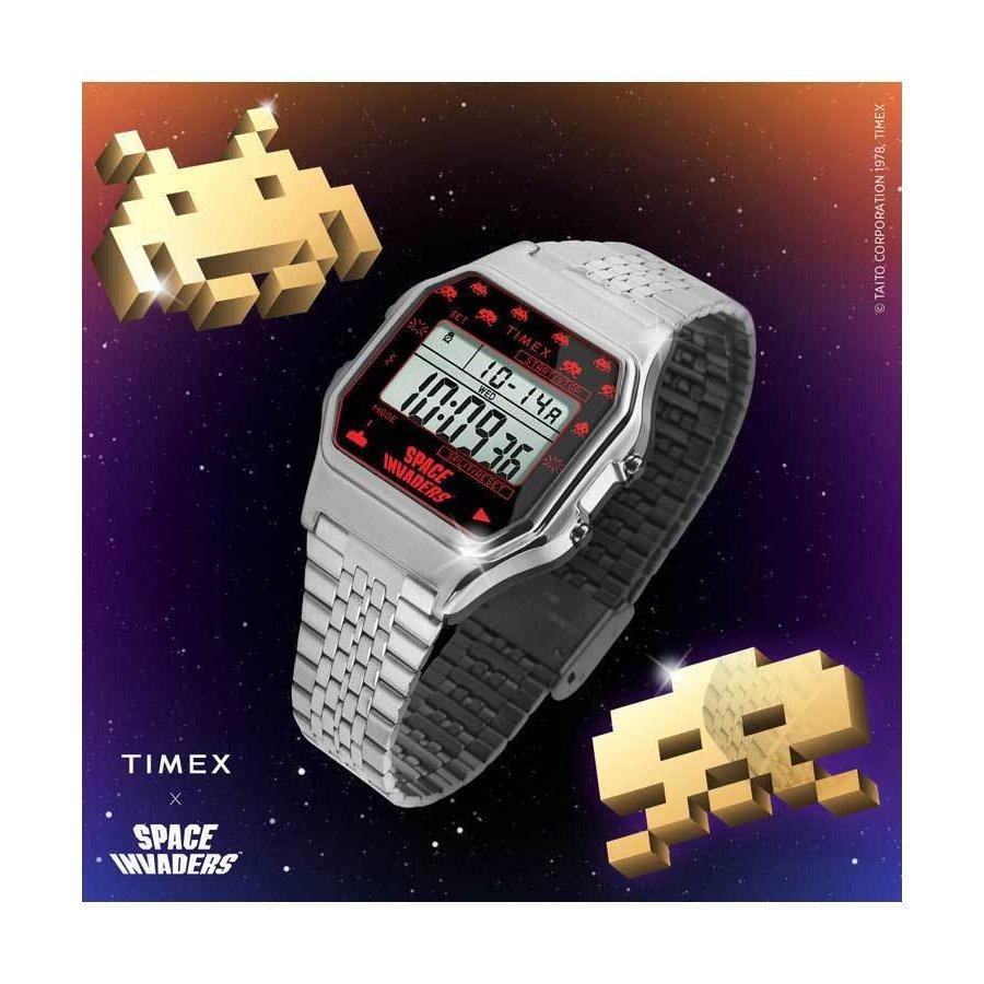 TIMEX 80　SPACE INVADERS　タイメックス　スペースインベーダー　シルバー　デジタル｜phnagamachi