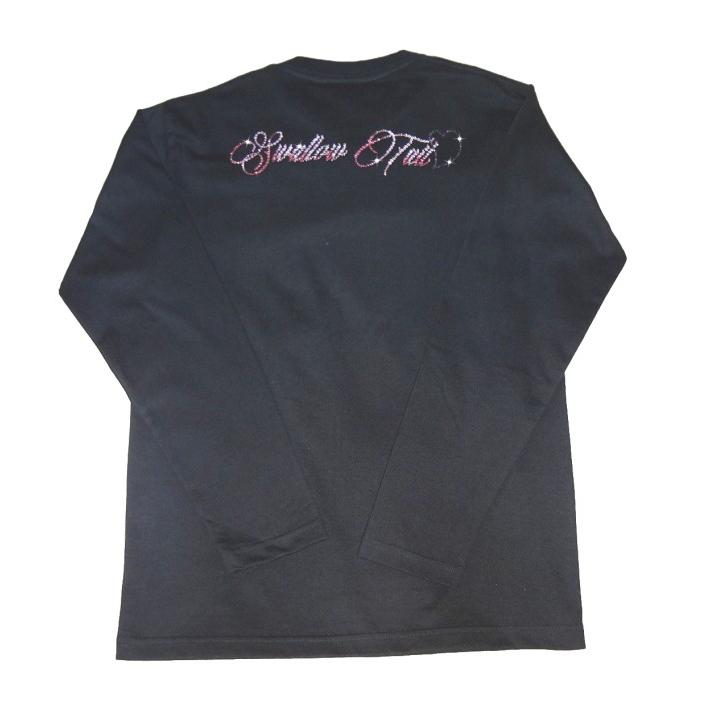 【SWALLOW TAIL】スワローテイル ラインストーンロゴ SPEC1 ロングTシャツ/BK（ブラック） 黒ピンク ギャルロンT AGEHA アゲハ ラインストーン ロゴ 小悪魔｜phoenix-japan｜02