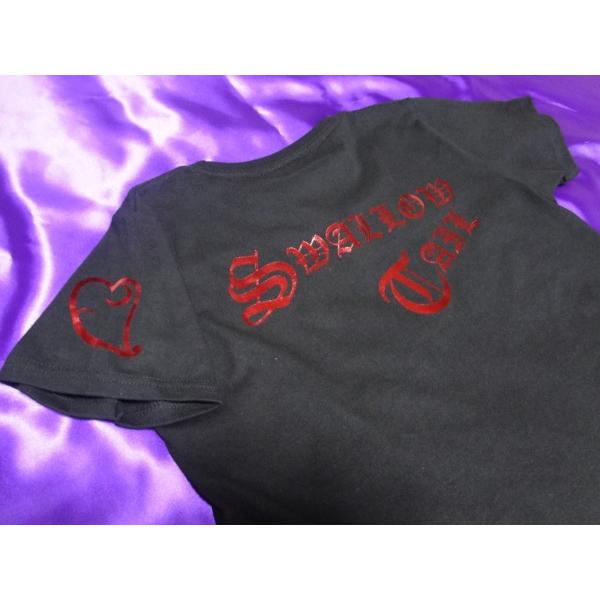 【SWALLOW TAIL】スワローテイル REDバックTシャツ/BK（ブラック） 黒赤 赤泊 ギャルTシャツ AGEHA アゲハ ロゴ 小悪魔｜phoenix-japan｜03