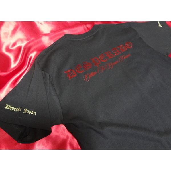 【DESPERADO】デスペラード アウトロー SPEC2 REDロゴバックTシャツ/BK（ブラック） クロス 十字 派手Tシャツ 赤ロゴ 赤箔 黒赤 ちょい悪｜phoenix-japan｜04