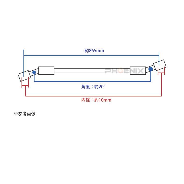 96412 油圧 ブレーキホース オイル ステンメッシュ 865mm バンジョー アダプタ 10mm 20° バイク 二輪 汎用｜phoenix-style-2008｜04