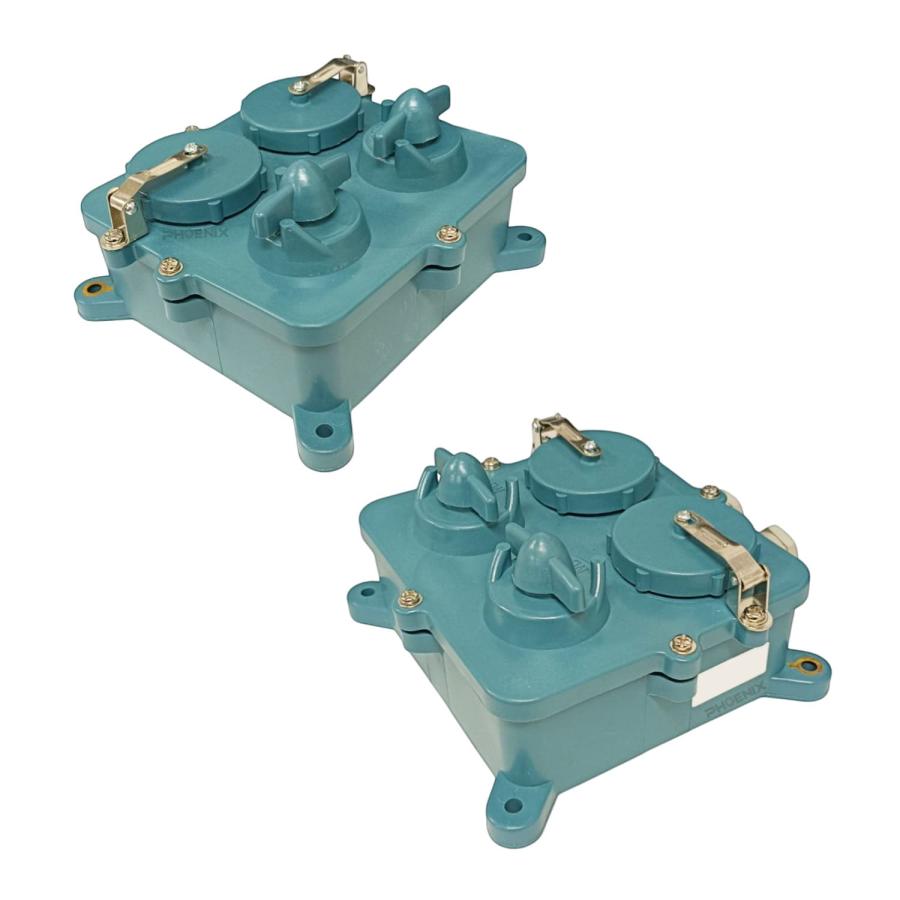防水レセプタクル本体2連 スイッチ付き 20A 3P 蓋付き DC12V 24V 36V IP56 船舶 マリン用品の画像