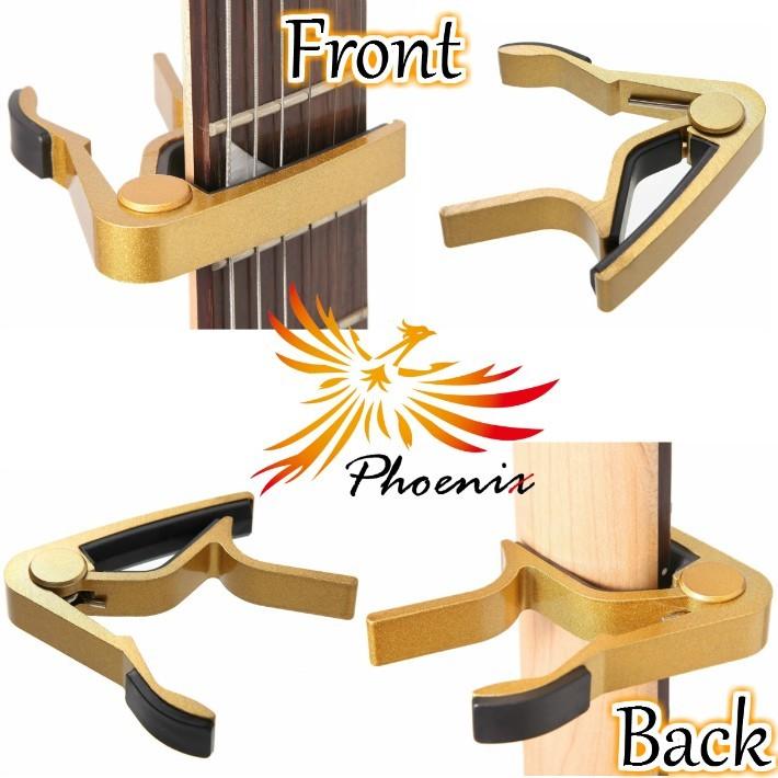 Phoenix カポタスト ギター アコギ ワンタッチ カポ クロス ピック