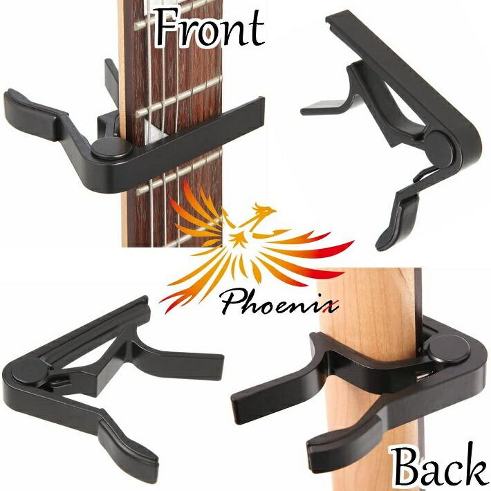 Phoenix カポタスト ワンタッチ ギター カポ タスト 巾着袋 ピック