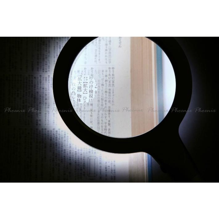 PhoenixLoupe 拡大鏡 ルーペ LED ライト付き 倍率8倍 3倍 虫眼鏡