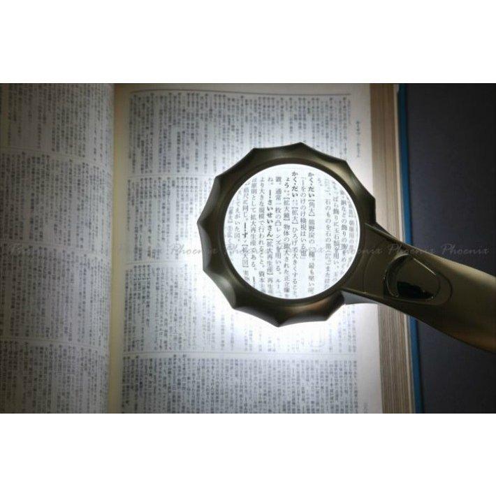 PhoenixLoupe ハンドルーペE LEDライト付き 長期保証書 拡大鏡 6倍