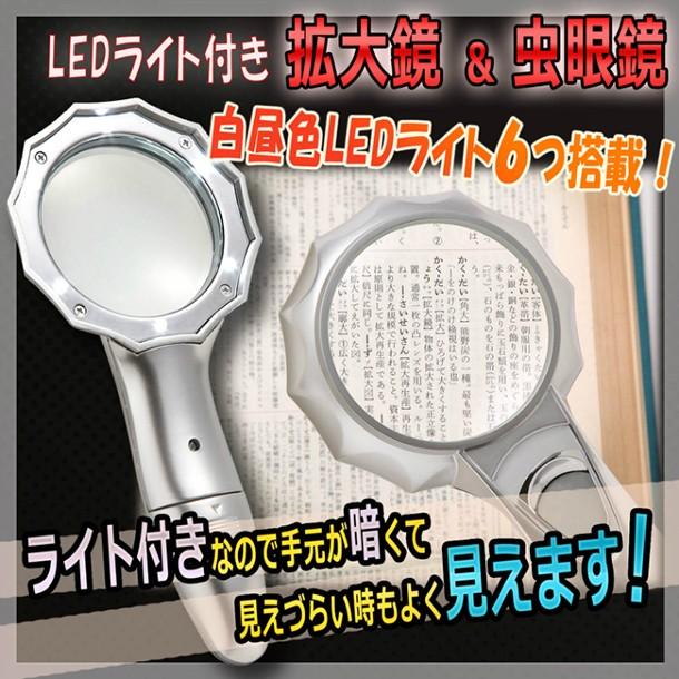 PhoenixLoupe ハンドルーペE LEDライト付き 長期保証書 拡大鏡 6倍