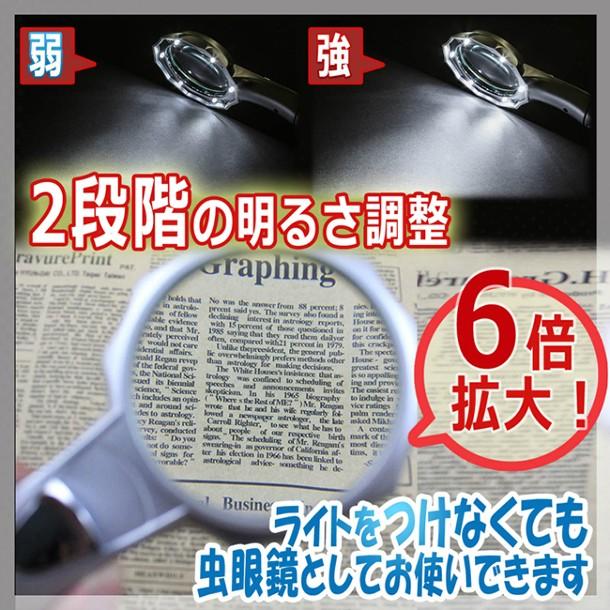PhoenixLoupe ハンドルーペE LEDライト付き 長期保証書 拡大鏡 6倍