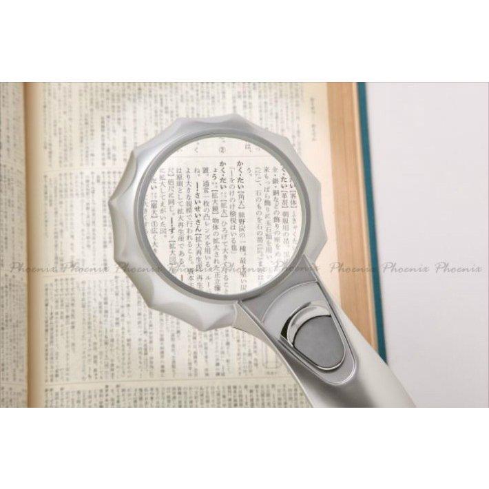 PhoenixLoupe ハンドルーペE LEDライト付き 長期保証書 拡大鏡 6倍