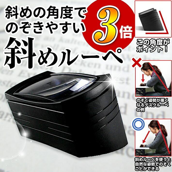 PhoenixLoupe 拡大鏡 ルーペ PhoenixLopue 斜め デスクルーペ 倍率3倍