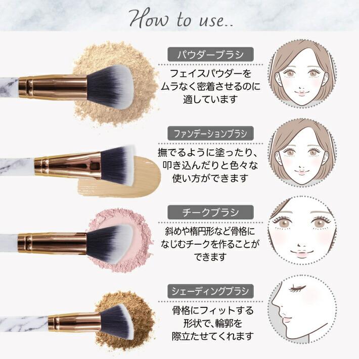 Frepice フレピス メイクブラシ 【10本 セット】 化粧 ブラシ 筆