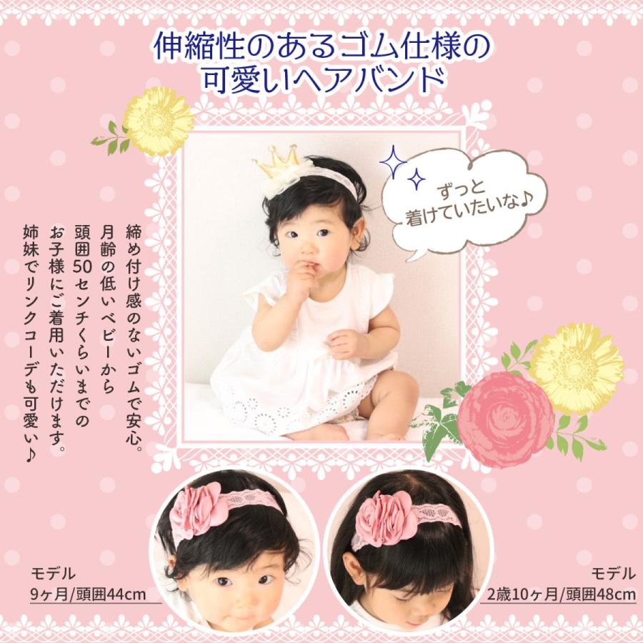 ベビー ヘアバンド 3点 セット 花 リボン 王冠 クラウン 赤ちゃん 